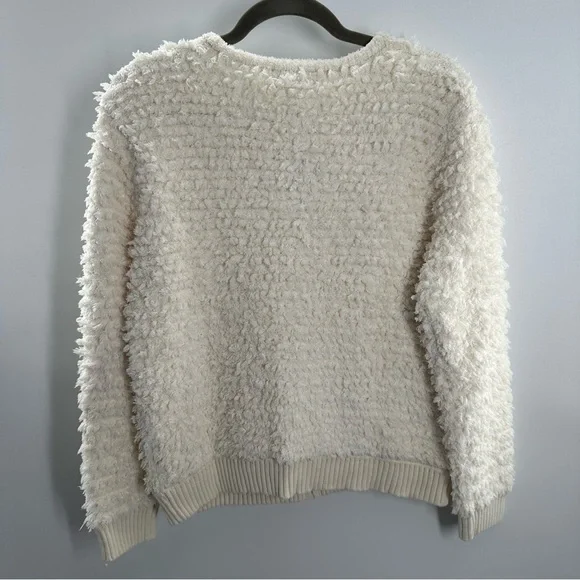 NWT Barefoot Dreams CozyChic Loop Fringe Jacket in Cream - Picture 5 of 8